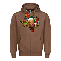 Chestnut christmas texas highland cow Zipper Hoodie - Jasminsmagicworld