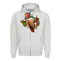 Dove Grey christmas texas highland cow Zipper Hoodie - Jasminsmagicworld