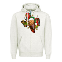Oatmeal Heather christmas texas highland cow Zipper Hoodie - Jasminsmagicworld