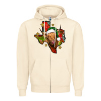 Sandshell christmas texas highland cow Zipper Hoodie - Jasminsmagicworld
