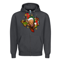 Smoke christmas texas highland cow Zipper Hoodie - Jasminsmagicworld