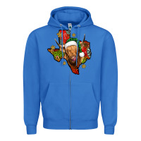 True Royal christmas texas highland cow Zipper Hoodie - Jasminsmagicworld
