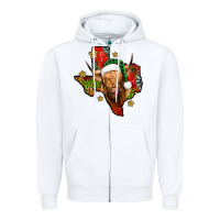White christmas texas highland cow Zipper Hoodie - Jasminsmagicworld