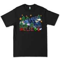 Black believe polar express christmas trees Premium Tee - FaDigitalArtStudio