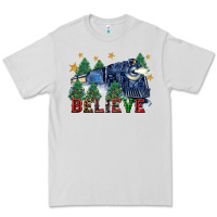 Dove Grey believe polar express christmas trees Premium Tee - FaDigitalArtStudio