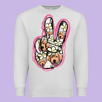 Jack Russel Peace Sign Premium Sweatshirt Designed By Jasminsmagicworld