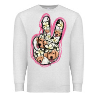 Oatmeal Heather Jack Russel Peace Sign Premium Sweatshirt - Jasminsmagicworld