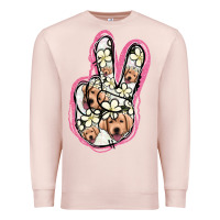 Pale Pink Jack Russel Peace Sign Premium Sweatshirt - Jasminsmagicworld