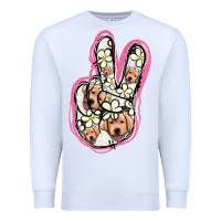 White Jack Russel Peace Sign Premium Sweatshirt - Jasminsmagicworld