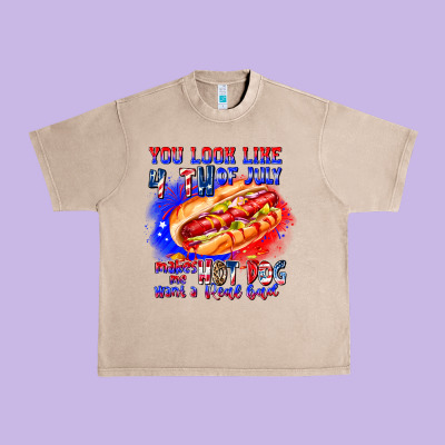 You Look Like 4th Of July Makes Me Hot Dog Want A Urban Heavy Tee Designed By Cowhidedigitalart