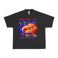 Pigment Black You Look Like 4th of july makes me hot dog want a Urban Heavy Tee - CowhideDigitalArt