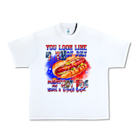 White You Look Like 4th of july makes me hot dog want a Urban Heavy Tee - CowhideDigitalArt