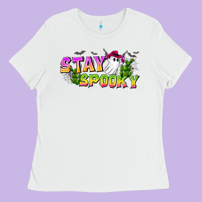 Stay Spooky Ladies Tee Designed By Cowhidedigitalart