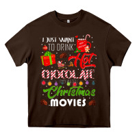 Chocolate Brown i just want to drink hot chocolate watch christmas movies premium Heavy Core Tee - baoMotion