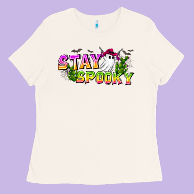 Stay Spooky Ladies Tee Designed By Cowhidedigitalart