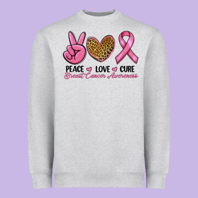 Peace Love Cure Heavyweight Sweatshirt Designed By Ranaportraitstore