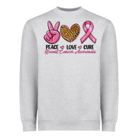 Heather Grey peace love cure Heavyweight Sweatshirt - RanaPortraitStore