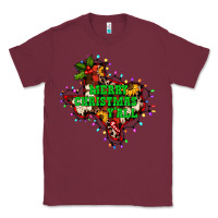 Burgundy merry Christmas y'all Texas map Classic Tee - BarkalooDesign