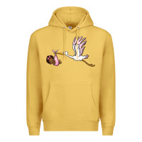 Antique Gold stork with black baby girl Premium Hoodie - BarkalooDesign