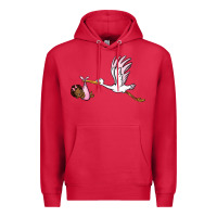 Cardinal stork with black baby girl Premium Hoodie - BarkalooDesign