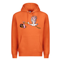 Carrot stork with black baby girl Premium Hoodie - BarkalooDesign
