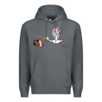 Rock stork with black baby girl Premium Hoodie - BarkalooDesign