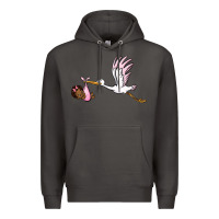 Smoke stork with black baby girl Premium Hoodie - BarkalooDesign