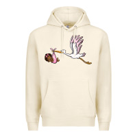 Tofu stork with black baby girl Premium Hoodie - BarkalooDesign