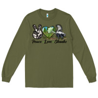 Army Green Peace Love Skunks Long Sleeve Tee - LillyAllenDesigns