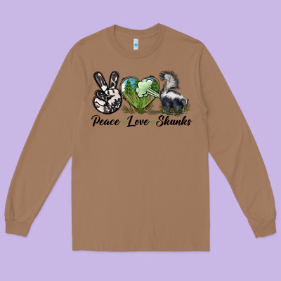 Peace Love Skunks Long Sleeve Tee Designed By Lillyallendesigns