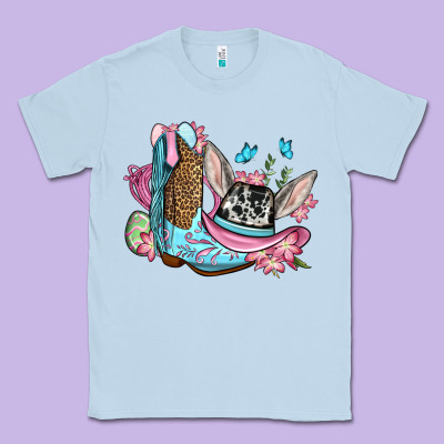 Easter Cowboy Boots Hat Classic Tee Designed By Oliviacreatesart