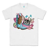 White Easter cowboy boots hat Classic Tee - OliviaCreatesArt