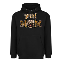 Black Pug Mom Heavyweight Hoodie - Jasminsmagicworld