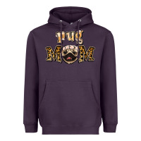 Plum Pug Mom Heavyweight Hoodie - Jasminsmagicworld