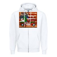 White christmas truck with american flag Zipper Hoodie - Jasminsmagicworld