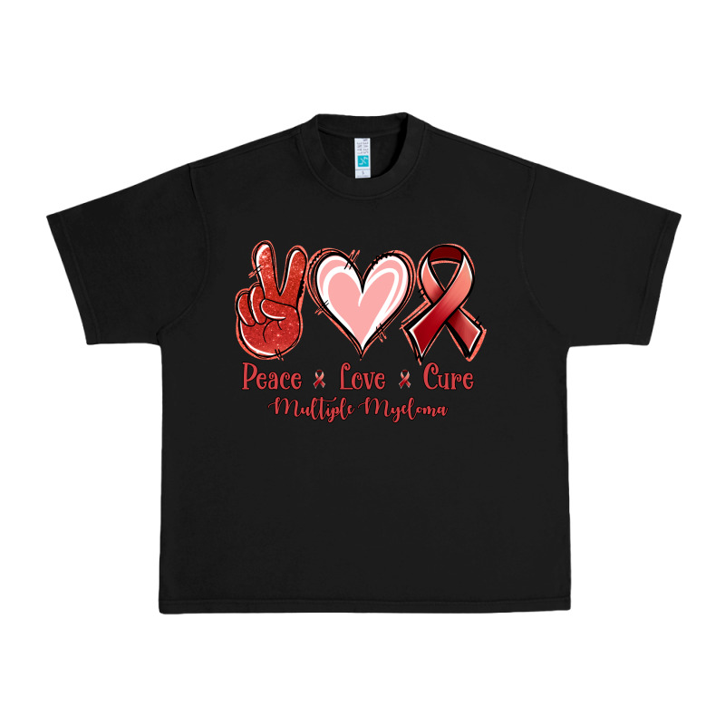 Peace Love Cure Multiple Myeloma Cancer Urban Heavy Tee by Jasminsmagicworld | Teevron