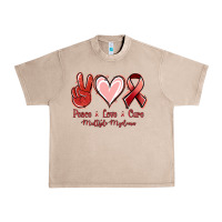 French Oak Peace Love Cure Multiple Myeloma Cancer Urban Heavy Tee - Jasminsmagicworld
