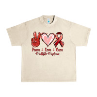 Sandshell Peace Love Cure Multiple Myeloma Cancer Urban Heavy Tee - Jasminsmagicworld