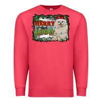 Cardinal merry and bright pomeranian Premium Sweatshirt - RanaPortraitStore