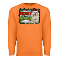 Carrot merry and bright pomeranian Premium Sweatshirt - RanaPortraitStore