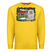 Lemon merry and bright pomeranian Premium Sweatshirt - RanaPortraitStore