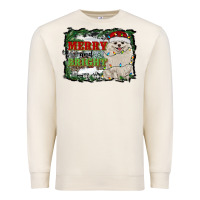 Sandshell merry and bright pomeranian Premium Sweatshirt - RanaPortraitStore