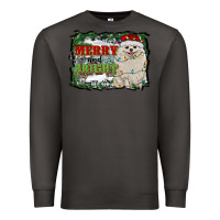 Smoke merry and bright pomeranian Premium Sweatshirt - RanaPortraitStore