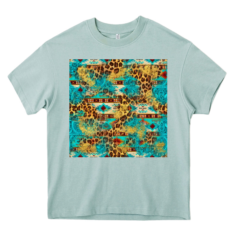 Western Aztec Leopard Glitter Seamless Pattern Heavy Core Tee by FaDigitalArtStudio | Teevron