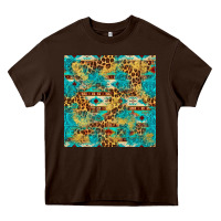 Chocolate Brown western aztec leopard glitter seamless pattern Heavy Core Tee - FaDigitalArtStudio