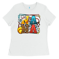 White Baseball and Softball nana Ladies Tee - LillyAllenDesigns