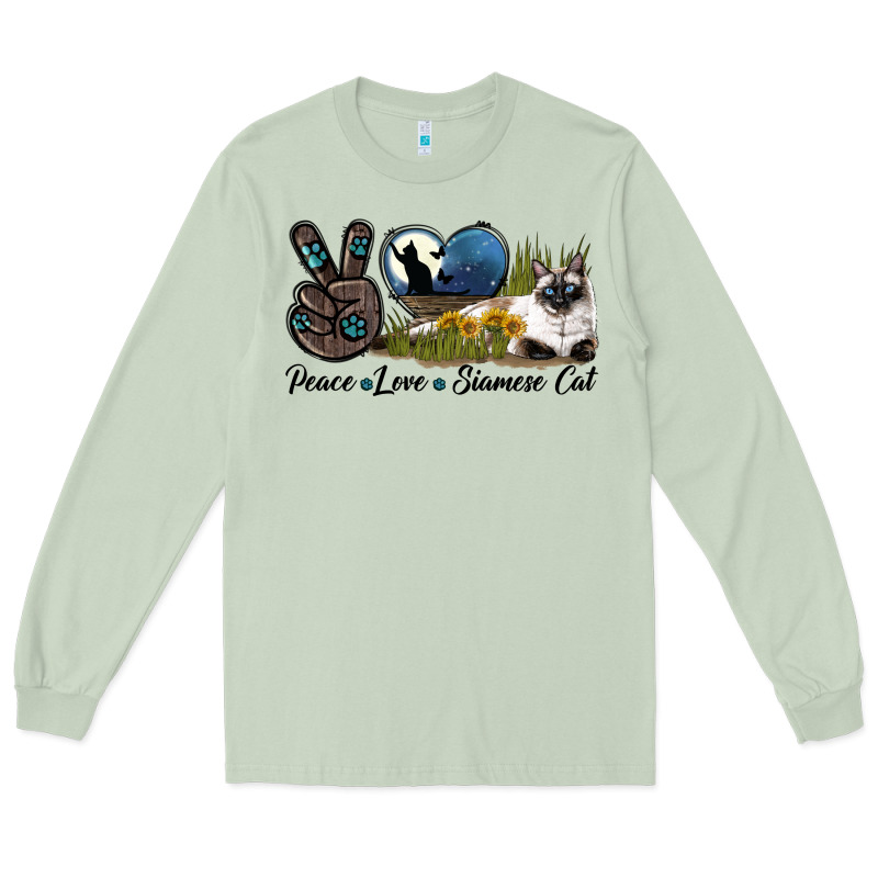 Peace Love Siamese Cat Long Sleeve Tee by LillyAllenDesigns | Teevron