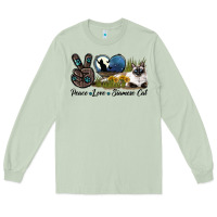 Matcha Peace Love Siamese Cat Long Sleeve Tee - LillyAllenDesigns