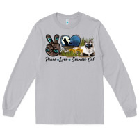 Moon Dust Peace Love Siamese Cat Long Sleeve Tee - LillyAllenDesigns