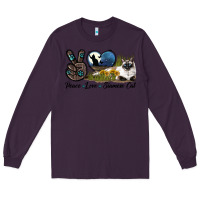 Plum Peace Love Siamese Cat Long Sleeve Tee - LillyAllenDesigns